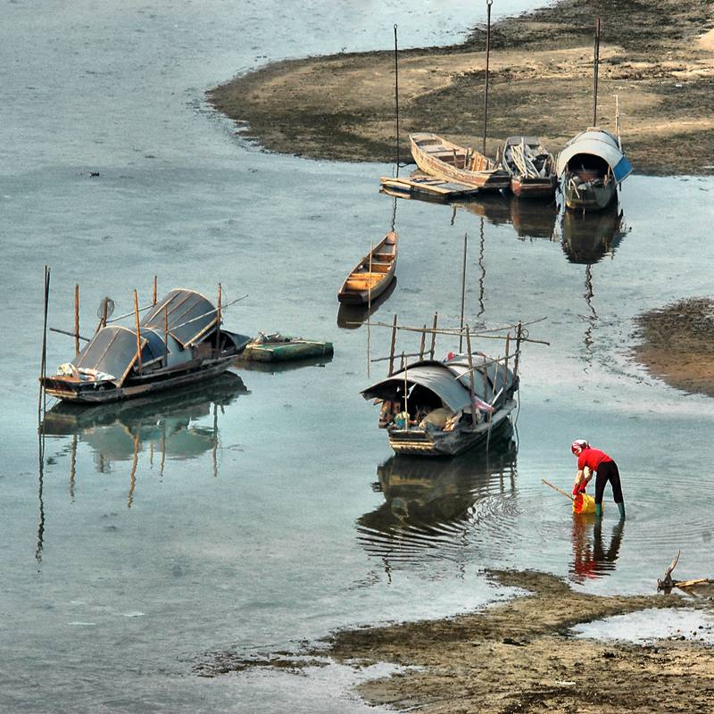 hk_c_幾艘漁船靜靜的停泊在灘涂上，使畫面犹如油畫般美麗。.jpg